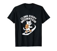 Climb Every Meowntain Cat Hiking Fun Value Graphic T-Shirt