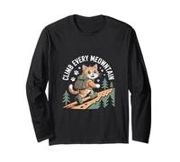 Climb Every Meowntain Cat Hiking Humor Long Sleeve T-Shirt