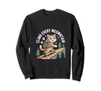 Climb Every Meowntain Cat Hiking Humor Sweatshirt