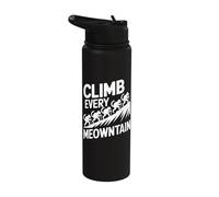 Climb Every Meowntain Cat Lovers Stainless Steel Insulated Water Bottle
