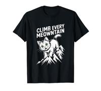 Climb Every Meowntain Cute Cat Adventure Fun Value Graphic T-Shirt