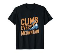 Climb Every Meowntain Funny Mountain Climbing Cat Value Graphic T-Shirt