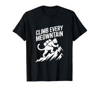 Climb Every Meowntain Hiker Cat Journey Value Graphic T-Shirt, Men, Black, M