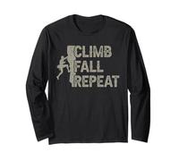Climb Fall Repeat Motivational Rock Climbing Long Sleeve T-Shirt