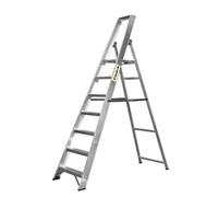 Climb-It Aluminium Platform Stepladder; 7 Tread; 150kg; Silver