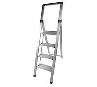 Climb-It Slim Folding Step; 4 Tread; Aluminium; 150kg; Silver