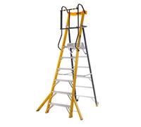 Climb-It Glass Fibre Podium Step; 6 Tread; 150kg; Yellow/Black