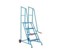 Climb-It Loading Step 4 Tread Open Back Powder Coated Blue SLS04P