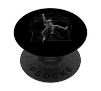 Climb On Vitruvian Man Inspired Drawing Bouldering Climber PopSockets Adhesive PopGrip