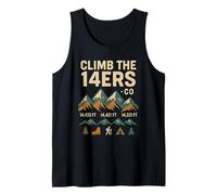 Climb the 14ers CO Shirt Hiking Mountain Summits Rocky Trail Tank Top