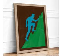 Climb to the Summit Modern Framed Wall Art Print A1 (84.1×59.4cm) Oak, Wall Decor for Living Room, Bedroom, Office & Home, Ready to Hang, Art Gift