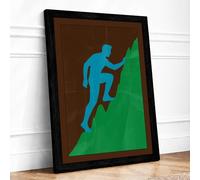 Climb to the Summit Modern Framed Wall Art Print A3 (42×29.7cm) Black, Wall Decor for Living Room, Bedroom, Office & Home, Ready to Hang, Art Gift