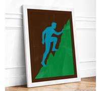 Climb to the Summit Modern Framed Wall Art Print A3 (42×29.7cm) White, Wall Decor for Living Room, Bedroom, Office & Home, Ready to Hang, Art Gift