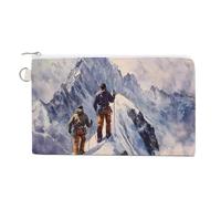 Climber Climb Climbing to The Top Portable Canvas Coin Purse Fashion Pencil Case Travel Makeup Bag