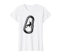Climber Climbing Carabiner Value Graphic T-Shirt, Women, White, XS
