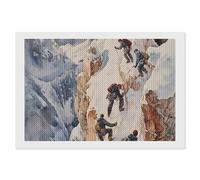 Climber Climbing The Snowy Mountains Diamond Art Painting Kits DIY 5D Cross Stitch Full Drill Painting for Home Wall Decor Gift 8"x12"