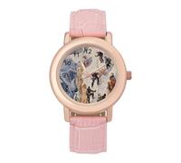 Climber Climbing The Snowy Mountains Womens Leather Strap Elegant Lady Wrist Watches Casual Band Three-Hand Watch