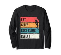 Climber Retro Vintage Eat Sleep Rock Climb Repeat Climbing Long Sleeve T-Shirt