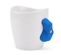 Climbergoods Rock Climbing Mug, Ceramic Mug with Climbing Training Handles, Climbing Hold Mug with Highly Realistic Climbing Grips, Blue Handle