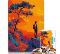 Climbers at Sunset Jigsaws 1000 Pieces for Teenagers,Staycation Kill Time Every Piece Is Unique - Challenging Family Fun Game (38x26cm)