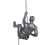 Climbing Abseiling Hanging Ornaments Figures Wallhanging Figurines Abseiling Ornament Sculpture Wall Art Resin and Metal Bungee Jumping Hanging Man Wire Attached Personalized artistic creations,A
