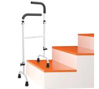 Climbing Assist Cane, Aluminium Alloy Adjustable Mobility Aid with Padded Handle and Non-Slip Feet Stair Walker for Elderly Stair Assist Walking Stick for Steps with Varying Heights