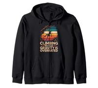 Climbing Because Gravity Is Overrated Rock Climber Zip Hoodie