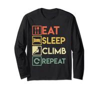 Climbing Boudlern Saying Eat Sleep Climb Repeat Climbing Long Sleeve T-Shirt