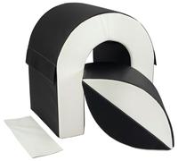 Climbing bridge, tunnel, soft set, soft play, nursery, 2 elements soft play ball (colour: black - white)