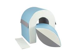 Climbing bridge, tunnel, soft set, soft play, nursery, 2 elements soft play ball (colour: white, baby, grey)