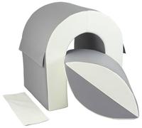 Climbing bridge, tunnel, soft set, soft play, nursery, 2 elements soft play ball (colour: white,grey)