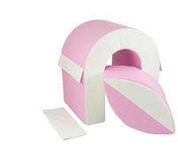 Climbing bridge, tunnel, soft set, soft play, nursery, 2 elements soft play ball (colour: white, pink (pastel))