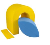 Climbing bridge, tunnel, soft set, soft play, nursery, 2 elements soft play ball (colour: yellow, green, orange, light)