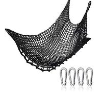 Climbing Cargo Net | Double Layer Climbing Luggage Net for Heavy Duty | Fall Proof Playground Safety Net with 4 Additional Safety Hooks for Outdoor Climbing