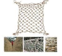 Climbing Cargo Net for Kids - Hemp Rope Safety Net with Adjustable Mesh Size, Perfect for Stairs, Balcony, Garden, Playground, Treehouse, Monkey Bars, 7x20FT / 2x6M