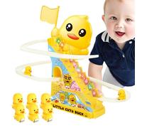 Climbing Duck Toys, Electric Slide Roller Game, Colorful Track Playset with Moving Stairs, ABS Motion Toy, Cute Animal Design with Lights, Interactive Toy for