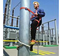 Climbing Gear for Electricians - Adjustable Pole Harness Tree Climbing Spikes & Tool Lanyard Set (Model 300) for Safe Public Works & Electl Tasks