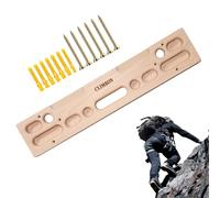 Climbing Hangboard - Rock Grip Wooden Board, Finger Training Equipment | Door Mounted Pull Up Bar Structure For Strength Climbings Routines, Indoor Outdoor Use In Home Gym Wall Fitness Setups