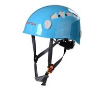 Climbing Helmet Construction Worker Hardhat for Men Blue 26x20.5cm | ABS PC material ventilation holes protective chin gear quick release buckle adjustable 52-62cm soft EPS interior