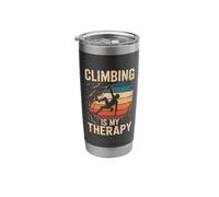 Climbing is My Therapy Retro Rock Climbing Outdoors Stainless Steel Insulated Tumbler
