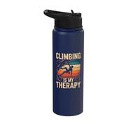 Climbing is My Therapy Retro Rock Climbing Outdoors Stainless Steel Insulated Water Bottle