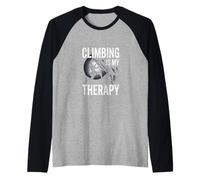 Climbing is My Therapy Rock Climbing Lover Raglan Baseball Tee