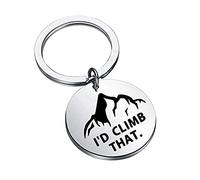 Climbing Jewelry Rock Climbing Gift I'd Climb That Keychain Mountain Lover Gift Mountain Climbing Hiking Hiker Gift (I'd Climb That -K EU)