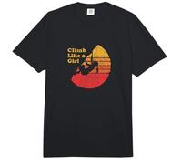 Climbing Like a Girl - Distressed Retro Rock Climbing Comfort Colors Adult Heavyweight T-Shirt