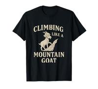 Climbing Like a Mountain Goat Helmet Outdoor Typography T-Shirt