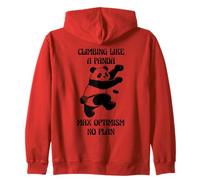 Climbing Like a Panda Max Optimism, No Plan Bouldering Joke Zip Hoodie