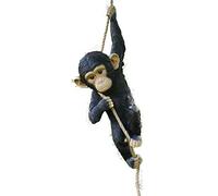 Climbing Monkey Hanging On Rope Garden Tree Ornament Statue Sculpture Decoration