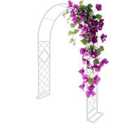 Climbing Morning Glory Garden Arch Heavy Duty Steel Trellis for Wedding & Party Decor Outdoor Pergola Arbor for Backyard Lawn (White 3.40m x 2.40m)