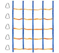 Climbing Net for Kids Outdoor, Portable Ninja Cargo Net Rope Ladder Monkey Bars for Ninja Slackline, Jungle Gyms, Swing Set, Ninja Warrior Style Obstacle Courses for Outdoor Treehouse