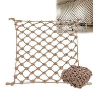 Climbing Net - Heavy-Duty Double Layer Hemp Rope Netting for Playground and Treehouse, Durable Polyester and Jute, Adventure Climbing Nets (7x10FT)